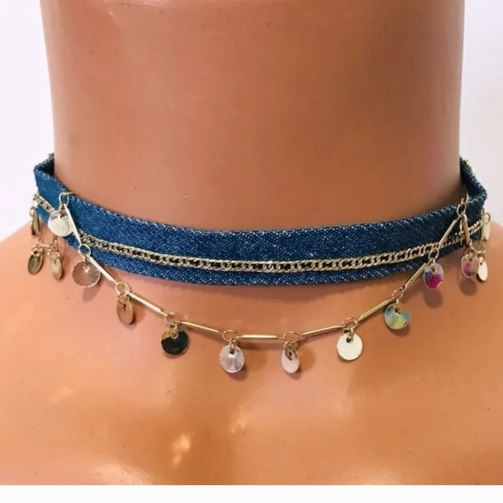 Ettika NWT‎ Blue Jean Choker Necklace